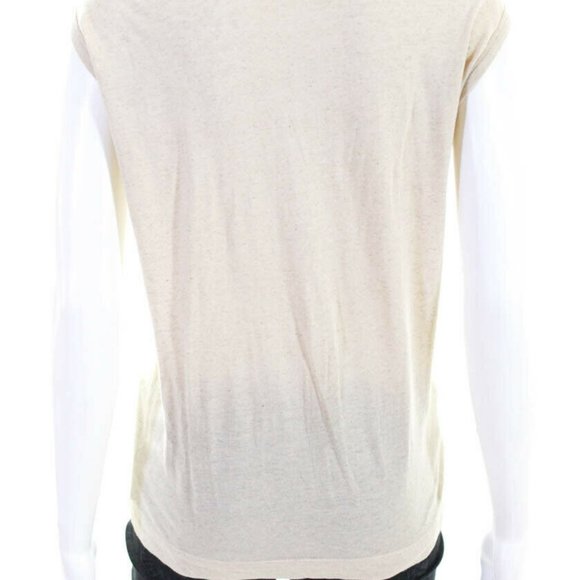 Dries Van Noten beige white sleeveless top - Picture 2 of 2